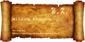 Wilding Klaudia névjegykártya